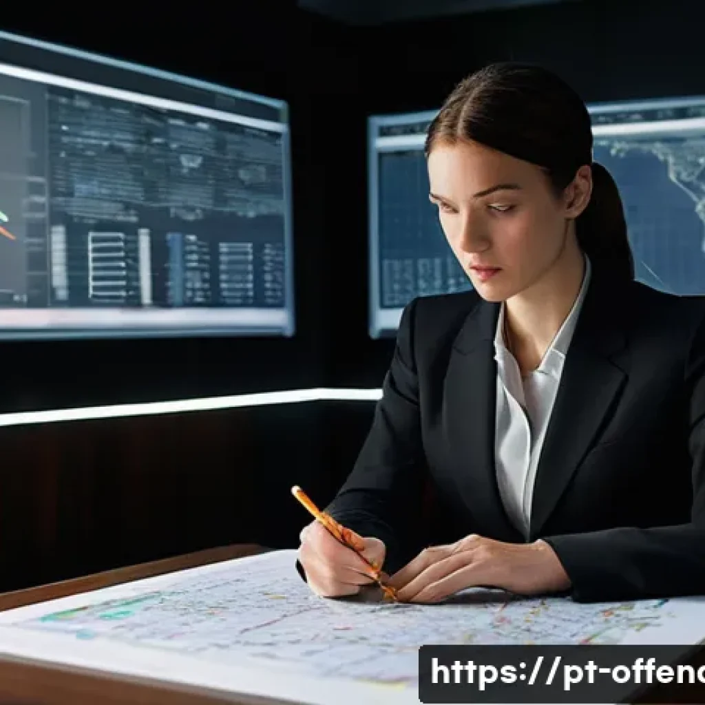 살인범 프로파일링 기법 - **Prompt:** "A highly intelligent criminal profiler, a woman in her late 30s, stands in a modern, sl...