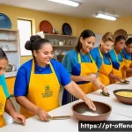 Home 19 교도소 출소 후 직업 훈련 프로그램 - A vibrant vocational training classroom in Brazil’s Nordeste region, showing a diverse group of adul...