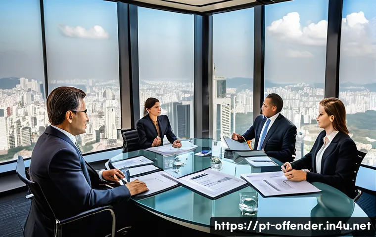 경제 범죄와 화이트칼라 범죄 차이 - A detailed scene of a corporate office environment in São Paulo, Brazil, showcasing a group of busin...